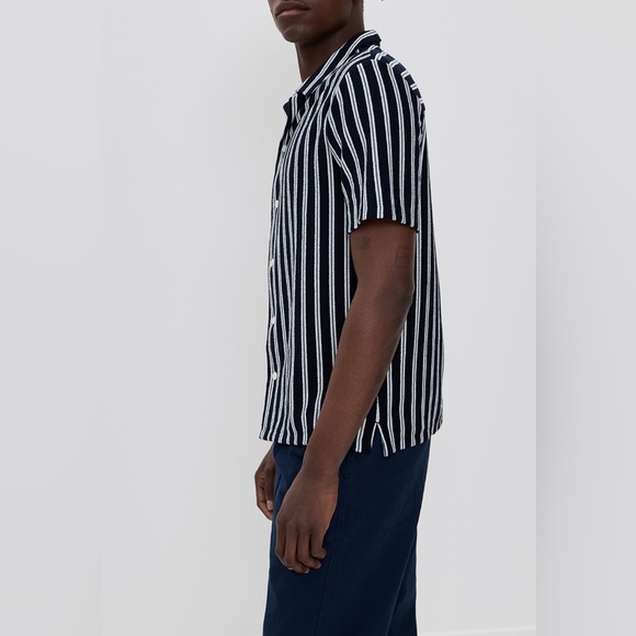 Madewell Blue/Gray/White Lisbon Short Sleeve Button Up Shirt NWT - Picture 3 of 12